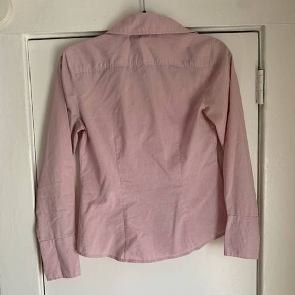 Ann Taylor Button Down Long Sleeve Pink/Red Top 0 - Picture 10 of 12